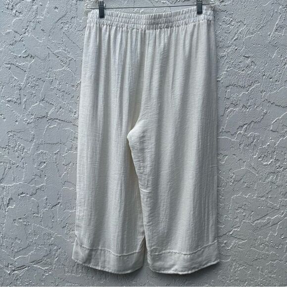DISSH Pants Women 12 Linen Blend Resort Minimalist Neutral Wide Leg Pull On - Picture 4 of 8